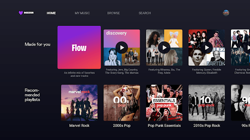 Deezer for Android TV