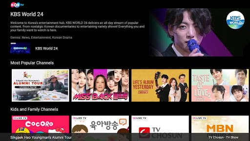 KORTV for Android TV