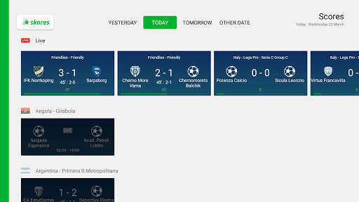 SKORES - Live Football Scores