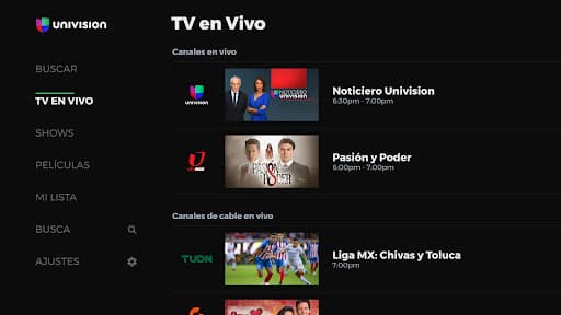 Univision Now: Live TV