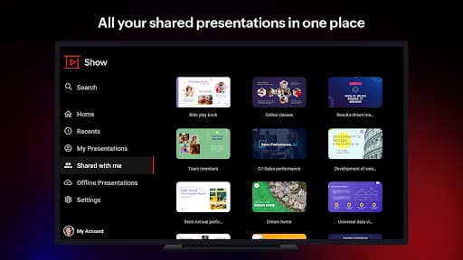 Zoho Show for Android TV - Presentation viewer