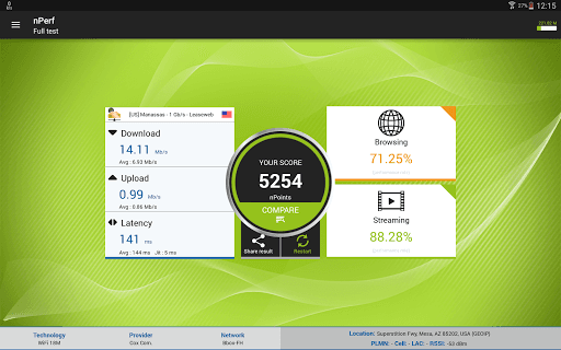 Speed test 4G 5G WiFi
