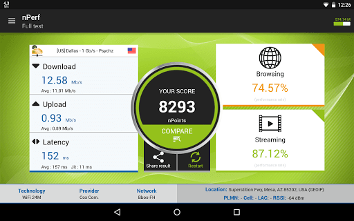 Speed test 4G 5G WiFi